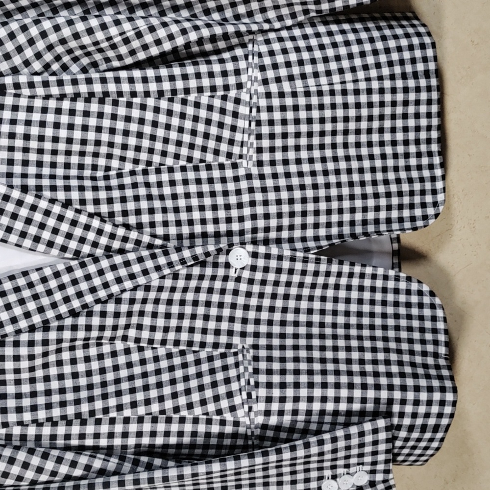 Talbots Classic Black and White Gingham Blazer - Picture 3 of 12
